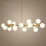Nordic Light Luxury Glass Ball Chandelier - Magic Bean Island Light, 16-Light