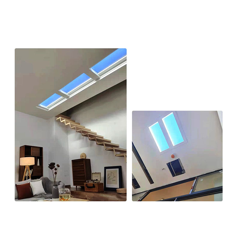 Sleek Modern Smart Blue Sky Aluminum LED Flush-Mount Ceiling Light