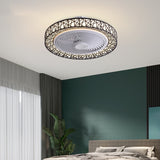 Luxurious Modern Round Lace LED Flush-Mount Ceiling Fan Light