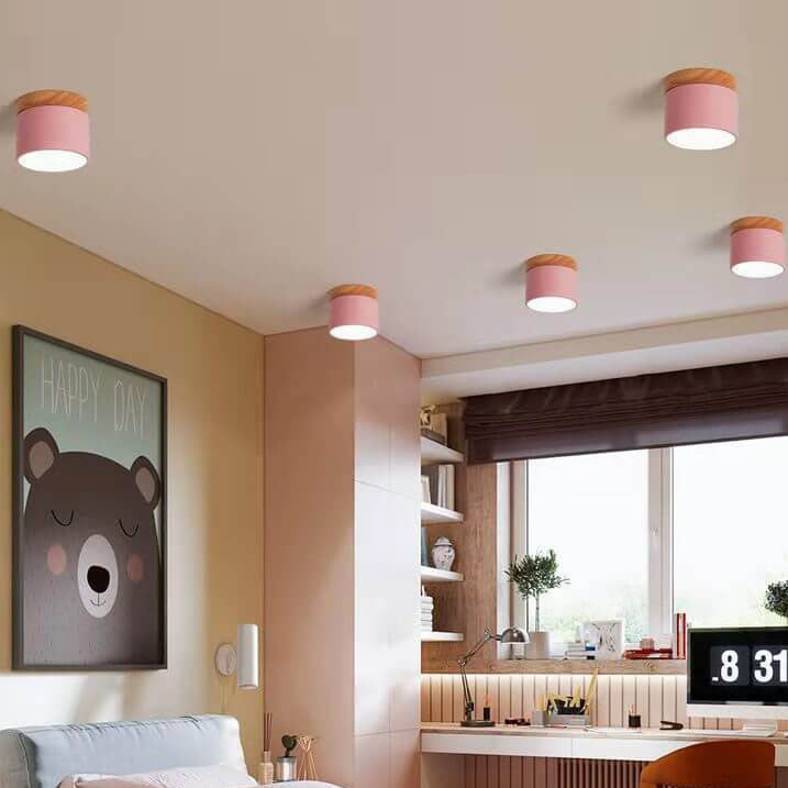 Chic Scandinavian Macaroon Solid Color LED Flush-Mount Ceiling Light