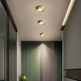 Nordic Light Luxury All-Copper Ultra-Thin LED Flush-Mount Ceiling Light