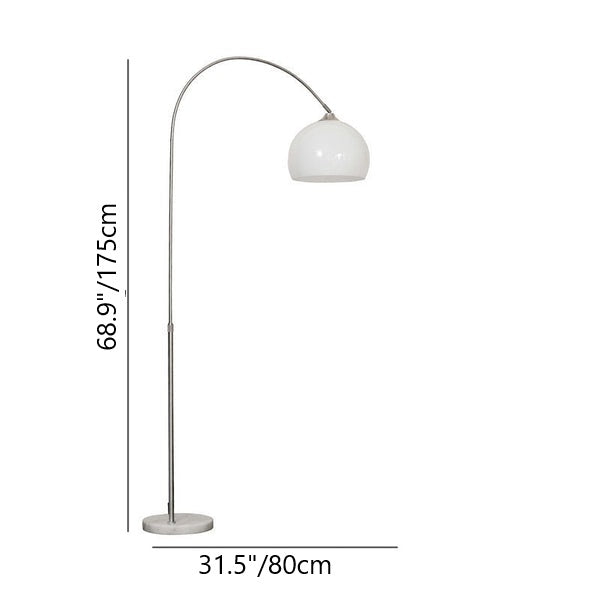 Modern Globe Acrylic Shade 1-Light Floor Lamp with Fishing-Rod Style Stand