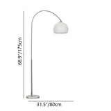 Modern Globe Acrylic Shade 1-Light Floor Lamp with Fishing-Rod Style Stand