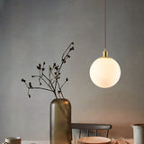 Nordic Minimalist White Orb 1-Light Pendant Lamp