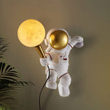 Creative Contemporary Cartoon Astronaut Wall Sconce - 1-Light Bedroom Lamp (Resin & ABS)