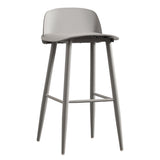 Sleek Modern Minimalist Rectangular Carbon Steel Bar Stool with Plastic Backrest for Dining Room