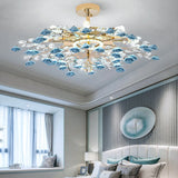Modern Luxury Rose Iron & Ceramic Crystal Chandelier – 6/7/8-Light Options