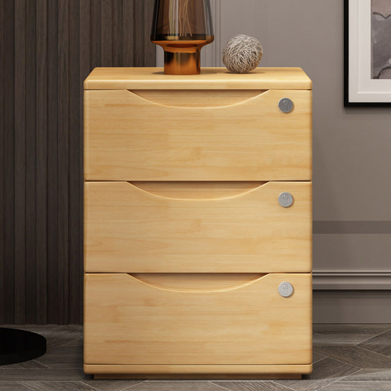 Traditional Japanese-Style Rectangular Nightstand with Rubber Wood & Metal – 2/3-Drawer Bedside Table