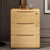 Traditional Japanese-Style Rectangular Nightstand with Rubber Wood & Metal – 2/3-Drawer Bedside Table