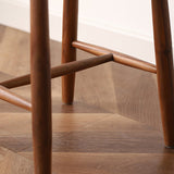 Elegant Traditional Japanese Rectangular Rope-Woven Wooden Bar Stool for the Dining Room