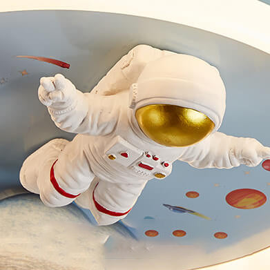 Whimsical Cartoon Space Astronaut Resin LED Flush Mount Ceiling Light