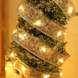 Christmas LED Copper Wire Ribbon Lights - Bow-Tie Style Flexible String Lights for Festive Decor, Props, and Holiday Cheer