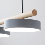 Nordic Round Resin Bird Chandelier with Wood Accent — Linear LED Island Light