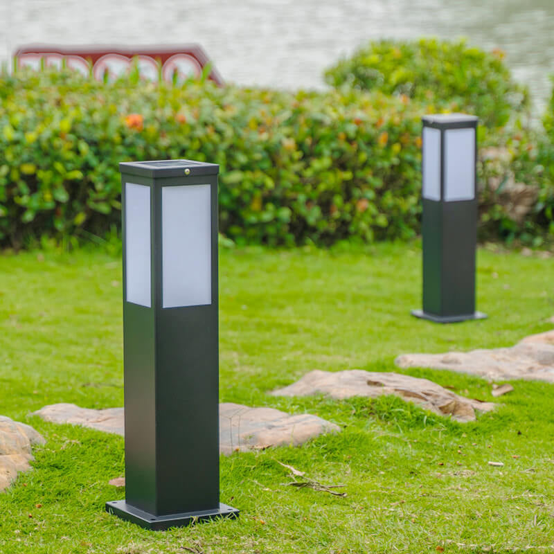 Chic Modern Solar Lawn Square Column Outdoor Waterproof Path Light