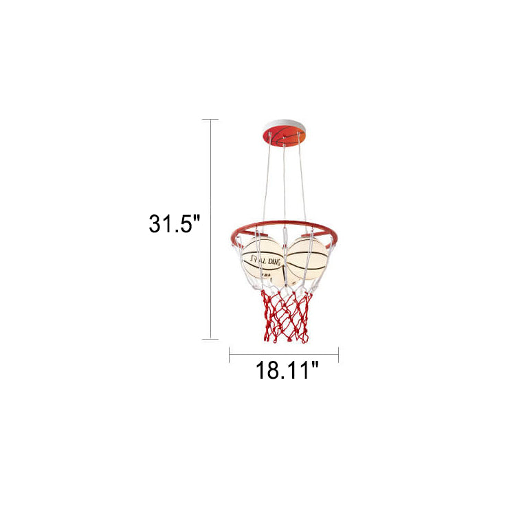 Whimsical Cartoon Basketball 3-Light Kids Ceiling Chandelier