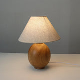 Japanese Wabi-Sabi Vintage Solid Wood Table Lamp with Fabric Shade, 1-Light