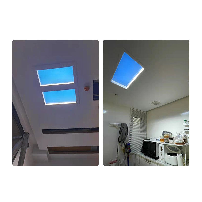 Sleek Modern Smart Blue Sky Aluminum LED Flush-Mount Ceiling Light