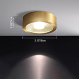 Modern Brass LED Spotlight Flush-Mount Ceiling Light — Cylindrical Design