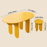 Sleek Modern Minimalist Oval Density-Plate Dining Table & Chair Set for Dining Room