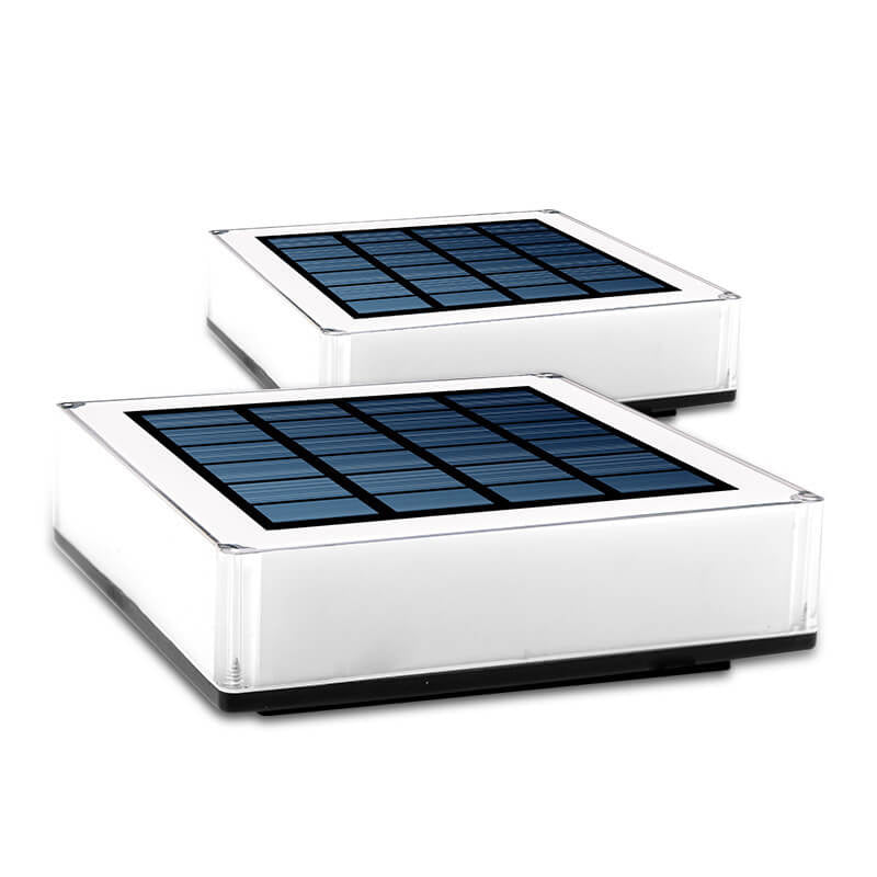 Modern Solar Flat-Square Fence Post Light - Waterproof Landscape Lighting