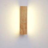 Japanese Minimalist Log-Style Rectangular LED Wall Sconce Lamp with Rotatable Flat Panel