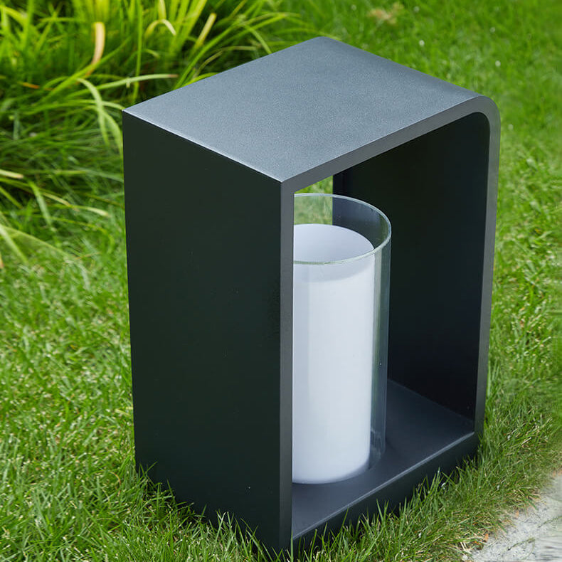 Modern Minimalist Square-Frame LED Landscape Light - Waterproof Stainless Steel & Acrylic for Outdoor Patio & Lawn