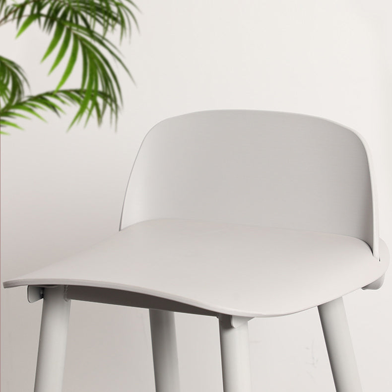 Sleek Modern Minimalist Rectangular Carbon Steel Bar Stool with Plastic Backrest for Dining Room