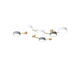 Scandinavian Minimalist Solid Wood & Iron LED Flush-Mount Light