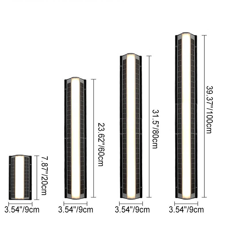 Sleek Solar-Powered Waterproof Acrylic Long-Strip LED Outdoor Wall Sconce Lamp