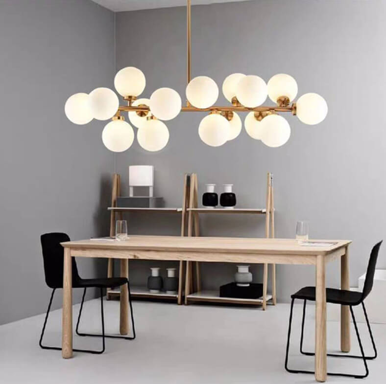 Nordic Light Luxury Glass Ball Chandelier - Magic Bean Island Light, 16-Light