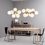 Nordic Light Luxury Glass Ball Chandelier - Magic Bean Island Light, 16-Light