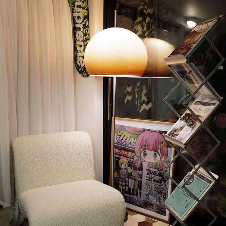 Contemporary Retro Mushroom Glass 2-Light Floor Lamp – Standing Lamp for Living Room