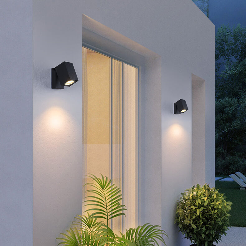 Modern Outdoor Waterproof Square LED Spotlight with Adjustable Angle – Garden Wall Sconce Lamp