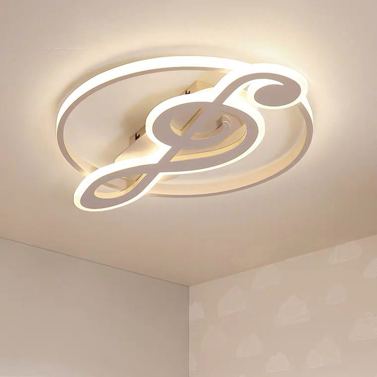 Nordic-Inspired LED Flush Mount Ceiling Light with Creative Music Notes Design