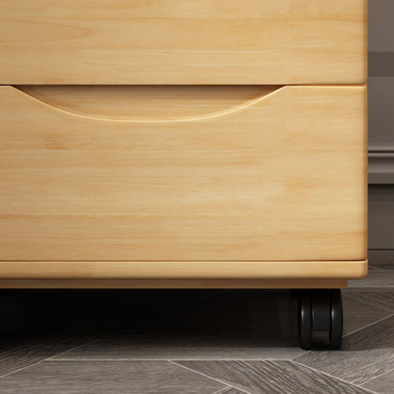 Traditional Japanese-Style Rectangular Nightstand with Rubber Wood & Metal – 2/3-Drawer Bedside Table