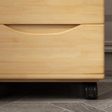 Traditional Japanese-Style Rectangular Nightstand with Rubber Wood & Metal – 2/3-Drawer Bedside Table