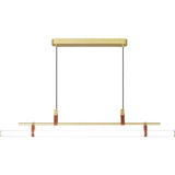 Sleek Nordic Minimalist Long Leather-Strip LED Island Light Chandelier