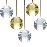 Luxurious Crystal Orb Staircase Chandelier with LED Ball Shade - Modern Loft Lighting