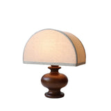Japanese Wabi-Sabi Vintage Solid Wood Table Lamp with Fabric Shade, 1-Light