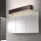 Elegant Modern Chinese Walnut Square Bar Vanity LED Wall Sconce Lamp for Bathroom