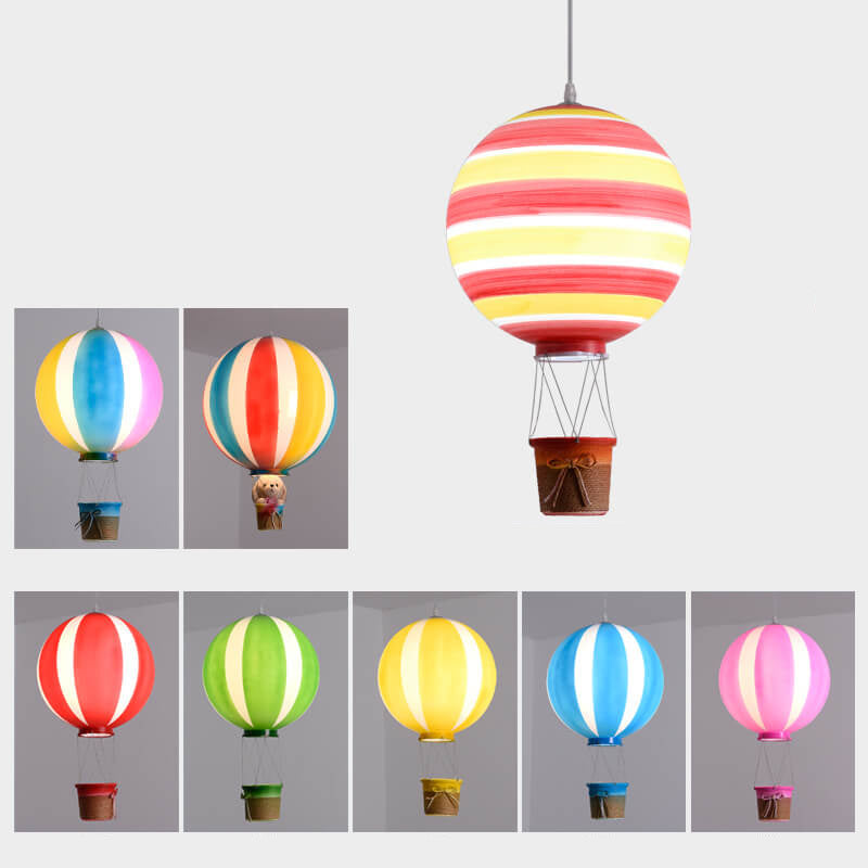 Scandinavian Modern 1-Light Hot Air Balloon Pendant Light, Iron & Acrylic