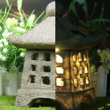 Solar Pagoda Resin Garden Light - Outdoor Lawn Decorative Landscape Lighting