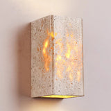 Yellow Travertine LED Wall Sconce – Modern Minimalist, Square-Rectangular Design for Outdoor Patio