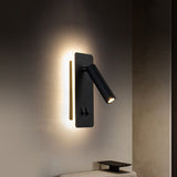 Nordic Minimalist Square LED Reading Wall Sconce with Rotatable Spotlight