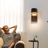 Nordic Minimalist Square LED Reading Wall Sconce with Rotatable Spotlight