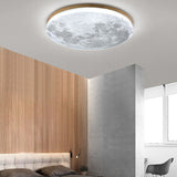 Nordic Minimalist Moon-Round LED Flush-Mount Ceiling Light with PVC Diffuser