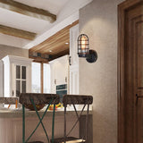 Sleek Contemporary Industrial Aluminum Round Cage 1-Light Waterproof Wall Sconce for Entryway