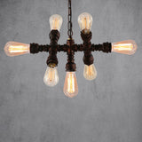7-Light Industrial Iron Water Pipe Chandelier