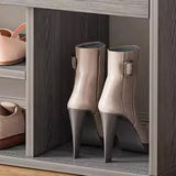 Modern Minimalist 3-Tier Shoe Storage Rack — Rectangular Design, Fabric & PU Leather Upholstery with Wood Frame for Entryways