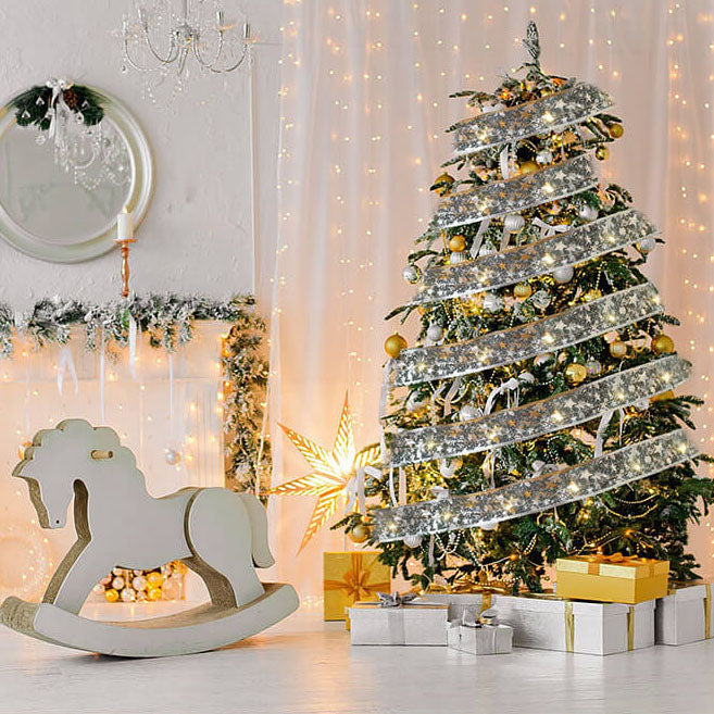 Christmas LED Copper Wire Ribbon Lights - Bow-Tie Style Flexible String Lights for Festive Decor, Props, and Holiday Cheer